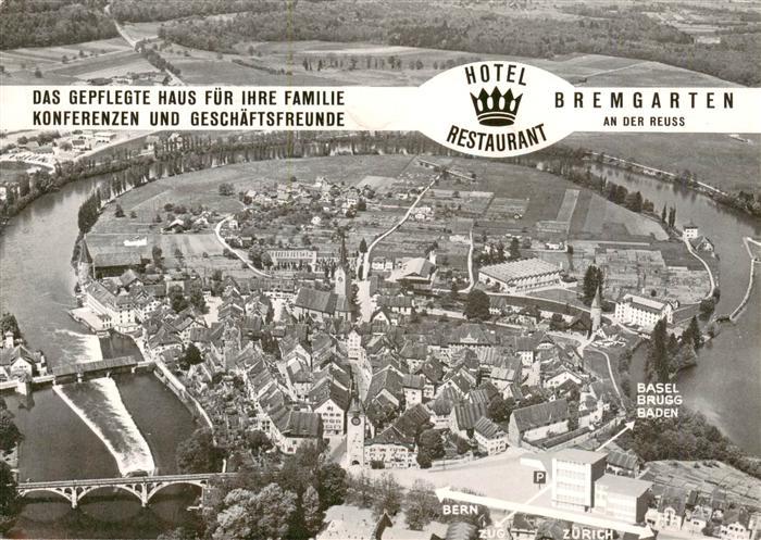 Bremgarten AG Hotel Restaurant Bremgarten an der Reuss Luftaufnahme