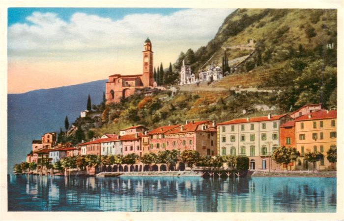 Morcote Lago di Lugano TI Teilansicht mit Kirche