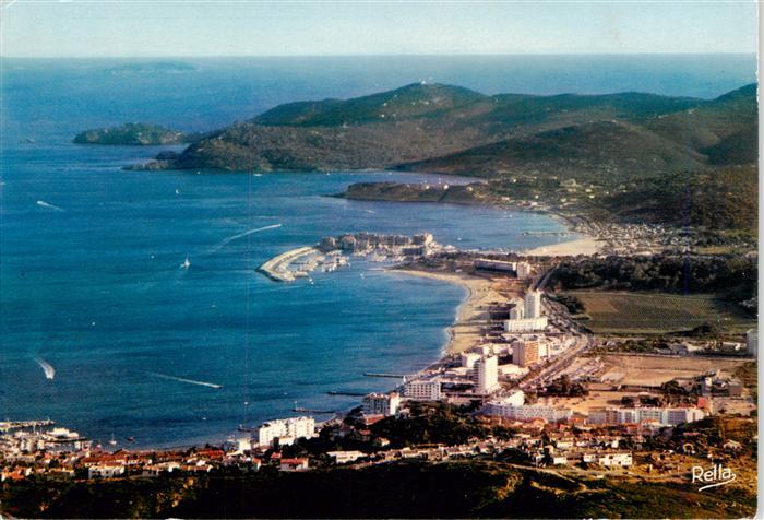 Le Lavandou 83 Var Vue generale aerienne sur la ville La Faviere et le Cap Benat