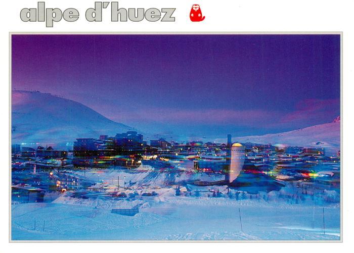 Alpe d Huez 38 Isere La station illuminee