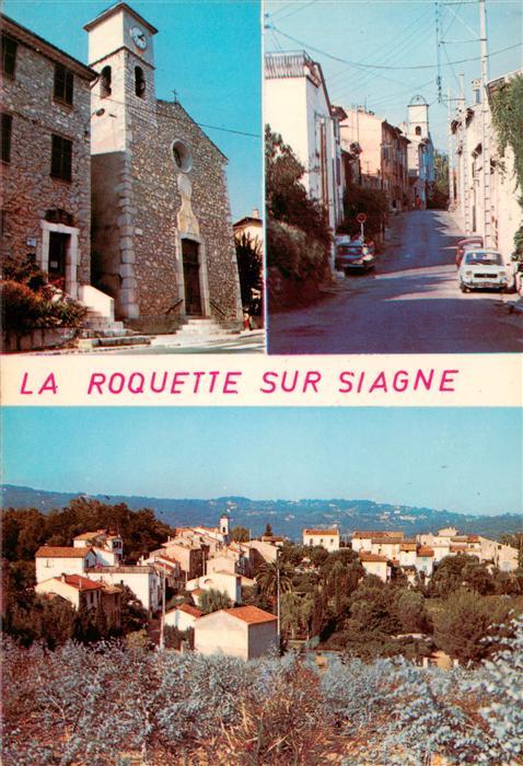 La Roquette-sur-Siagne La rue principale l’Eglise et Vue generale