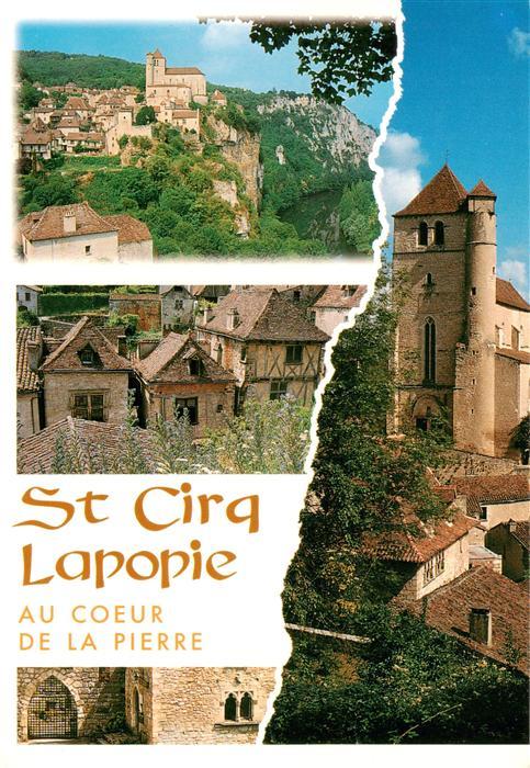 St-Cirq-Lapopie 46 Lot Vue generale l’Eglise Maison a colombages