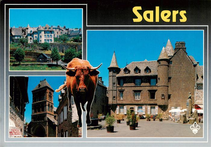 Salers 15 Cantal Cite Medievale Vue generale L’eglise La Maison du Baillage Vach