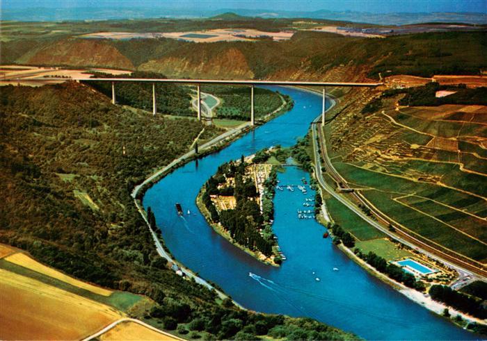 Winningen Mosel Fliegeraufnahme mit Moseltalbruecke