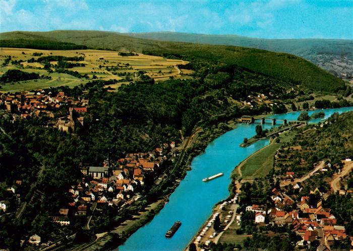 Rothenfels Unterfranken Fliegeraufnahme mit Zimmern und Mainpartie