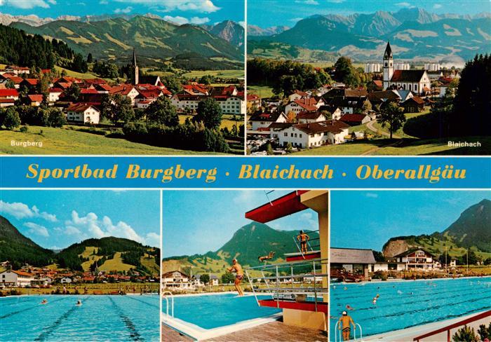 Blaichach Allgaeu Sportbad Burgberg Freibad Stadtpanorama Alpen