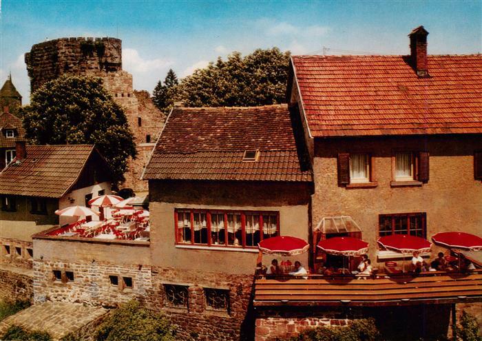 Dilsberg Neckar Neckargemuend Gasthaus zum deutschen Kaiser im Burghof Burgruine