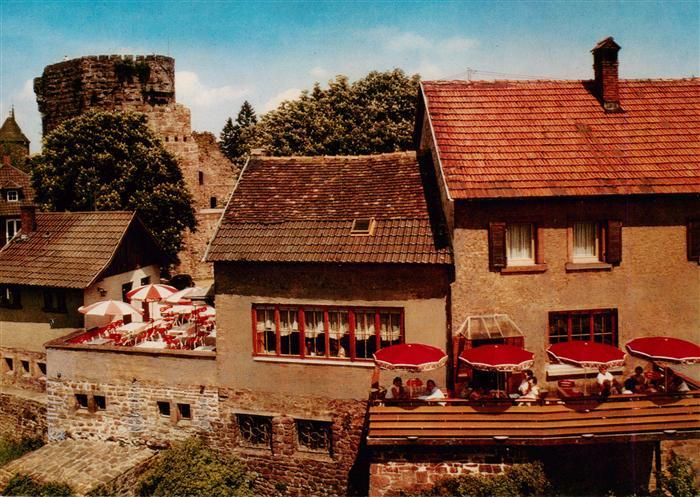 Dilsberg Neckar Neckargemuend Gasthaus zum deutschen Kaiser im Burghof Burgruine