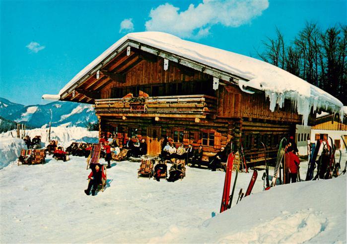 Ruhpolding Bayern Raffner Alm Berghuette Wintersportplatz Alpen