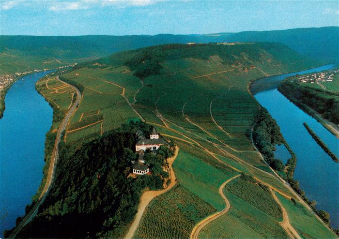 Alf Bullay Mosel Moselschleife Blick auf Jugendburg Marienburg Bergcafé