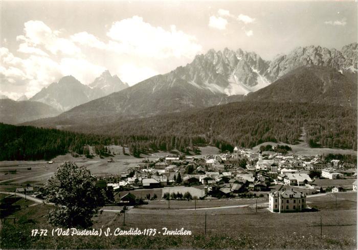 Innichen Suedtirol Gesamtansicht mit Alpenpanorama