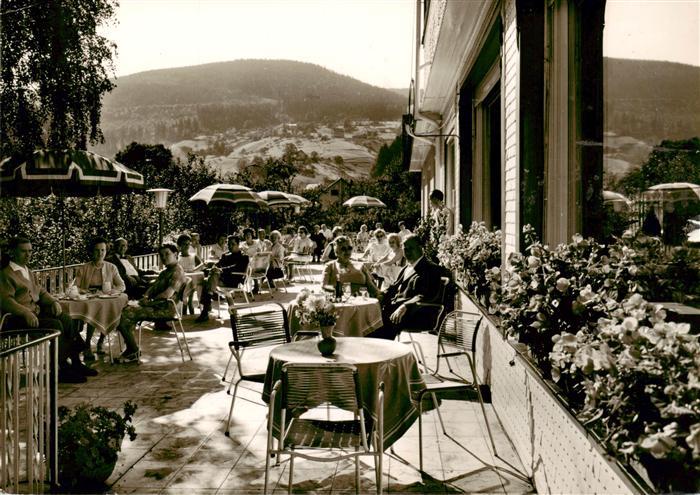 Bad Herrenalb Café Pension Waldschloesschen Terrasse Schwarzwald