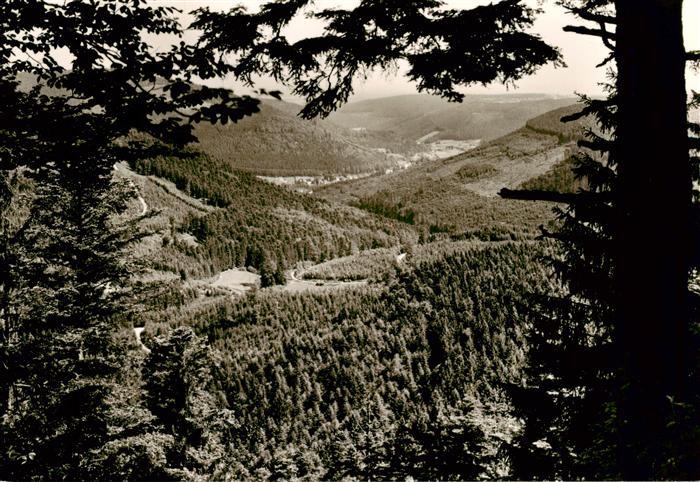 Loffenau Bad Herrenalb Hoehengasthaus Teufelsmuehle Blick vom Grossen Loch ins A