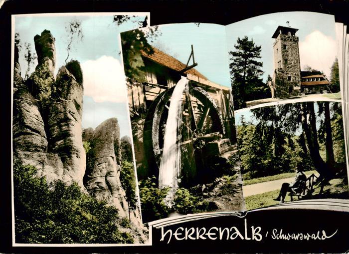 Bad Herrenalb Hoehengasthaus Teufelsmuehle Wasserrad Felsformationen