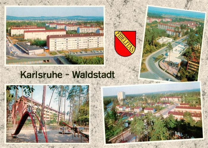Waldstadt Karlsruhe Wohnsiedlung Hochhaeuser Kinderspielplatz
