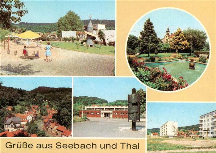 Seebach Bad Thal Kindergarten Parkanlage Blick vom Tempelchen Sporthalle Teilans