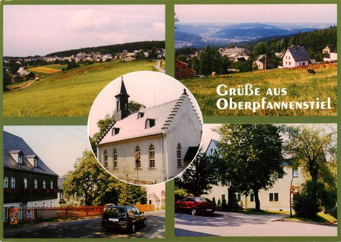 Oberpfannenstiel Bernsbach Muehlwiese Aueblick Kirche Pfarrhaus Alte Schule