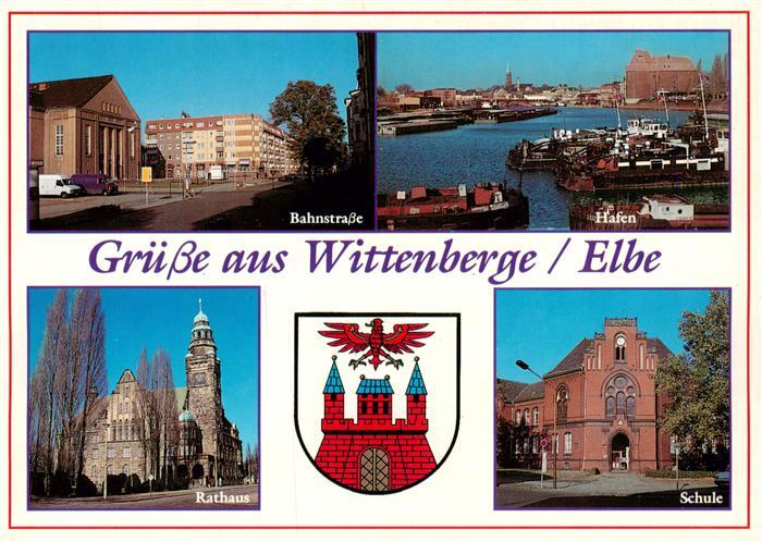 Wittenberge  Prignitz Bahnstrasse Hafen Rathaus Schule