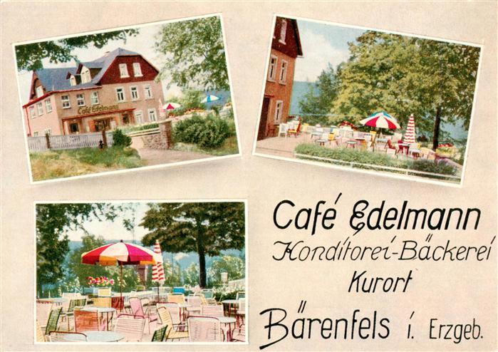 Baerenfels Erzgebirge Altenberg Cafe Edelmann Baeckerei Terrasse
