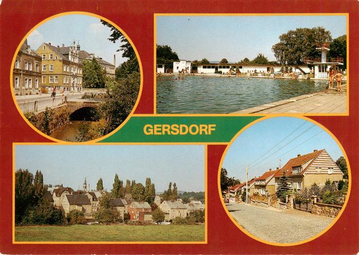 Gersdorf Hohenstein-Ernstthal Rathaus Oberschule Freibad Teilansicht Am Siedlerb