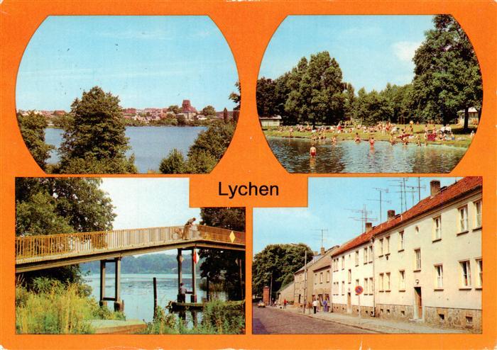 Lychen Stadtsee Strandbad Fussgaengerbruecke Fuerstenberger Strasse