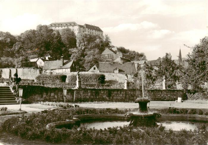 Blankenburg Harz Terrassengarten mit Schlossblick