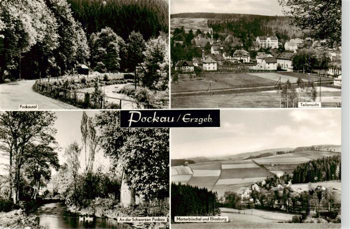 Pockau Floehatal Sachsen Pockautal Teilansicht An der Schwarzen Pockau Marienbue