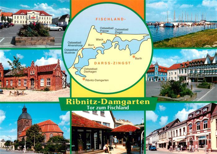Ribnitz-Damgarten Ostseebad Rathaus Schloss Kirche Hafenpartie Ortspartien