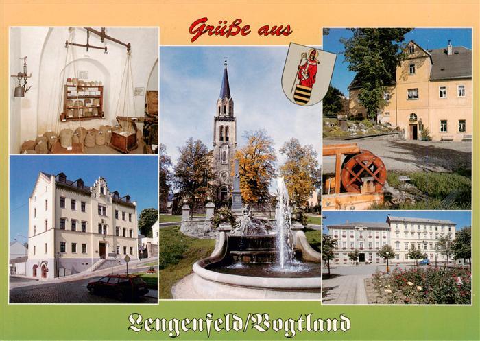 Lengenfeld  Vogtland Heimatstube Kirchplatz Kirche Klopfermuehle Markt mit Ratha