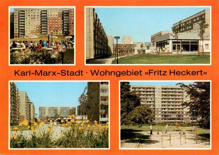 Karl-Marx-Stadt CHEMNITZ Wohngebiet Fritz Heckert Gaststaette Braumeister Fussga
