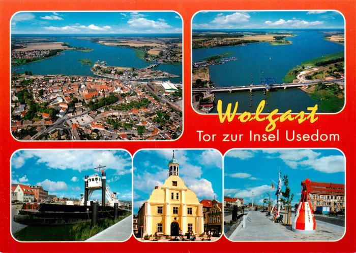 Wolgast Mecklenburg-Vorpommern Fliegeraufnahmen Schleuse Kirche Strasse