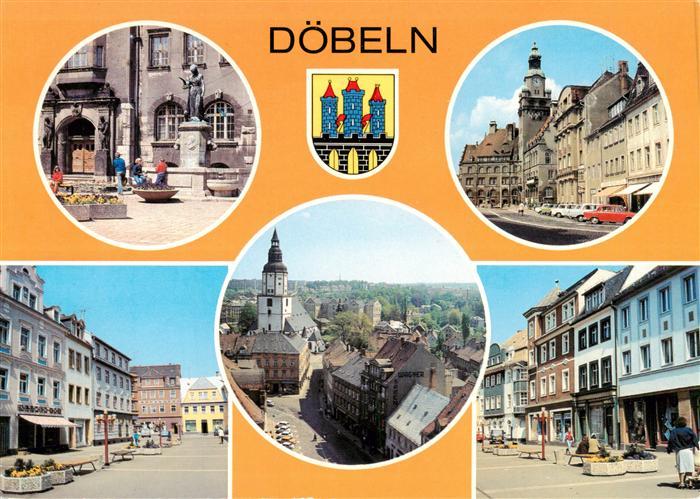 Doebeln Sachsen Schlegel Brunnen Rathaus Ernst Thaelmann Platz Blick vom Rathaus