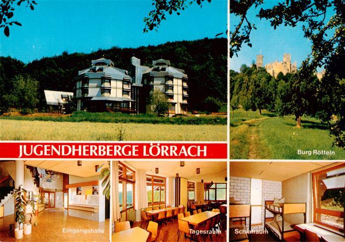 LoeRRACH Baden BW Jugendherberge Burg Roetteln Eingangshalle Tagesraum Schlafrau