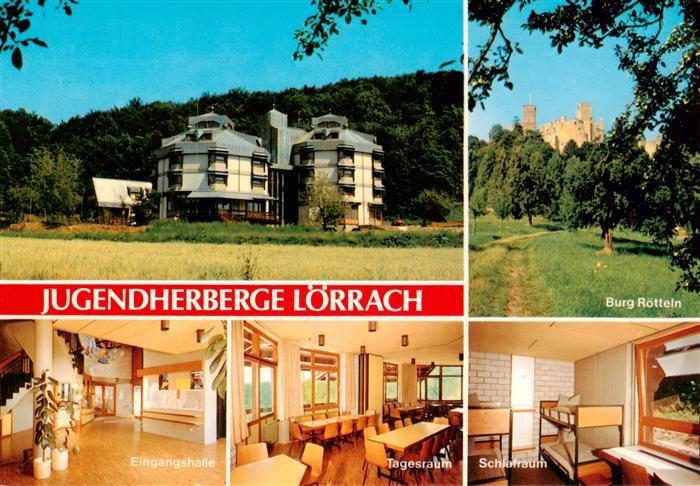 LoeRRACH Baden BW Jugendherberge Burg Roetteln Eingangshalle Tagesraum Schlafrau