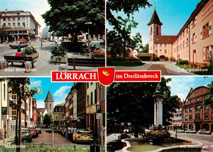 LoeRRACH Baden BW Alter Marktplatz Burgmuseum Stadtmitte Marktbrunnen