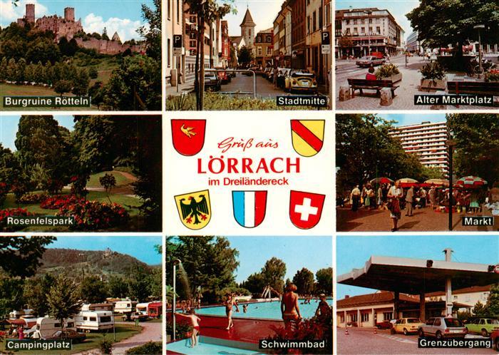 LoeRRACH Baden BW Burgruine Roetteln Stadtmitte Alter Marktplatz Rosenfelspark M