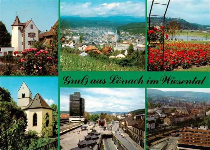 LoeRRACH Baden BW Kirchen Panorama Rosenfelspark Stadtmitte