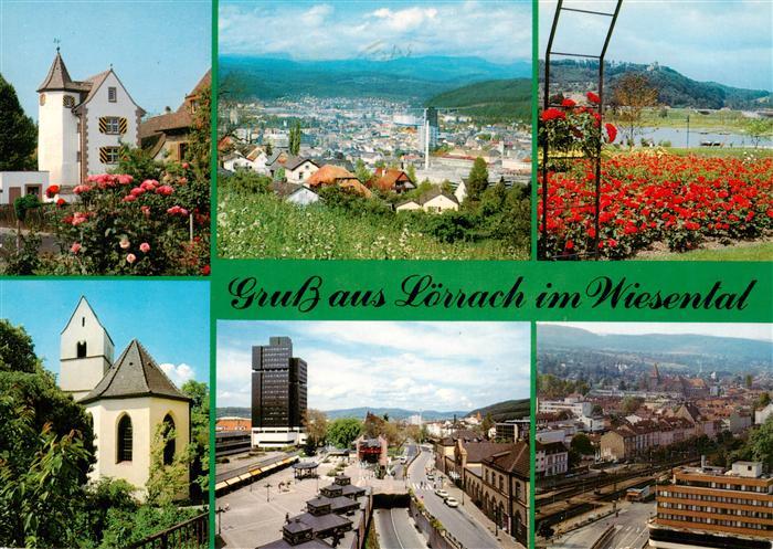 LoeRRACH Baden BW Kirchen Panorama Rosenfelspark Rathaus Panorama