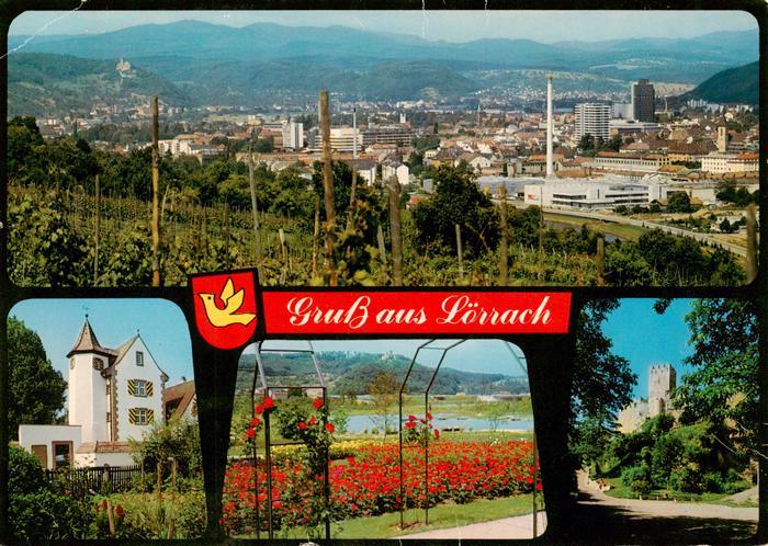 LoeRRACH Baden BW Kirche Panorama Rosenfelspark Burg Roetteln