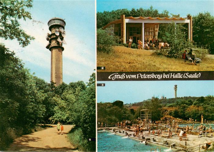 Halle  Saale Petersberg Aussichtsturm der DDR Fernsehpavillon Bergbad