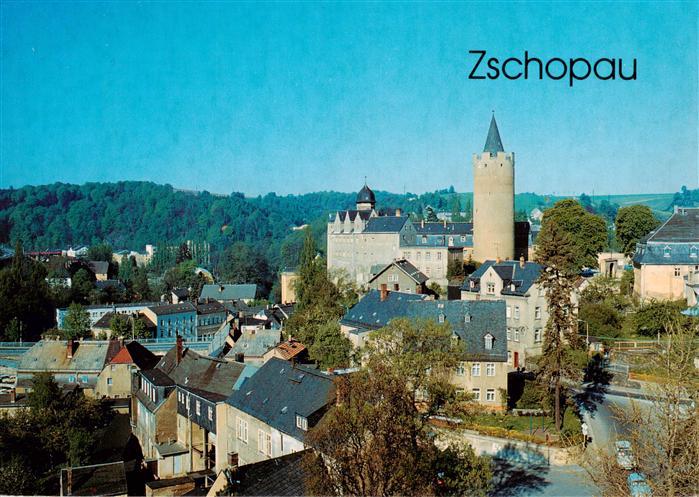 Zschopau Blick auf Altstadt und Schloss Wildeck