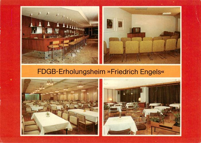 Templin FDGB Erholungsheim Friedrich Engels Hotelbar Fernsehraum Restaurant Tanz