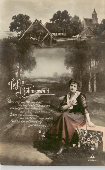 Verlag PH Nr. 4386-1 Tief im Boehmerwald Frau Wald Dorf