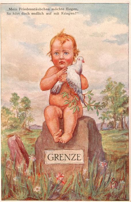 Grenze Douane Zoll Frontiere Taube Friedensgeselschaft Schweiz Kind