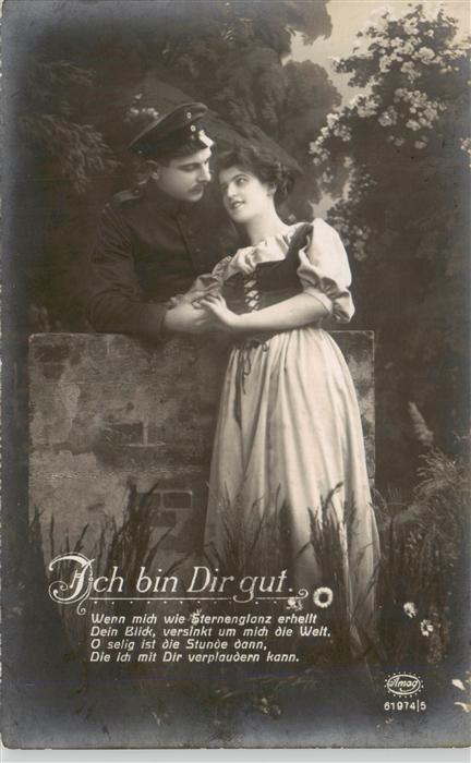 Foto Amag Nr. 61974/5 Mann Frau Soldat Ich bin Dir gu
