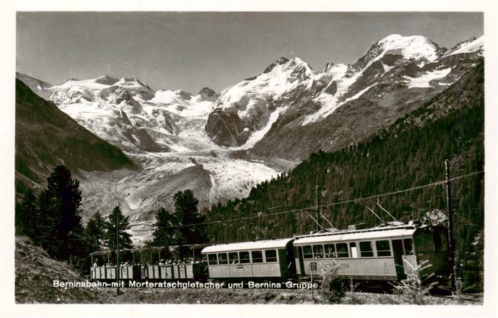 Zahnradbahn Rack Railway-- Berninabahn Morteratschgletscher Bernina Gruppe