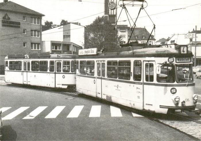 Strassenbahn Tramway-- Karlsruhe Breitraum-Zug 4-achsiger Triebwagen 4-achsiger