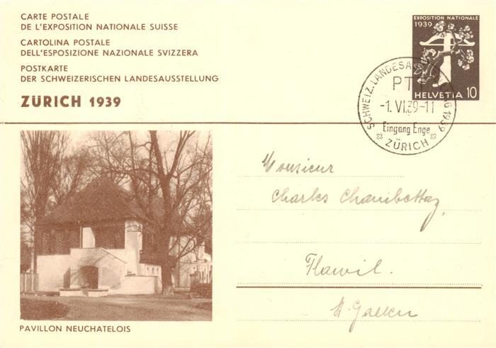 Landesausstellung Zuerich 1939 Pavillon Neuchatelois