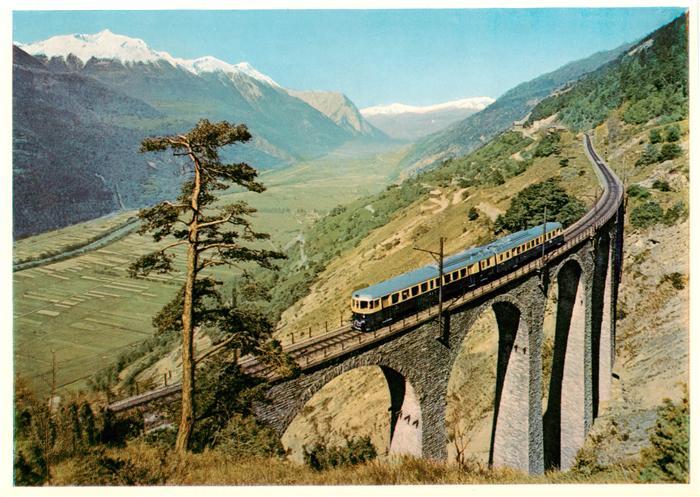 Eisenbahn Railway Chemin de Fer Blauer Pfeil Lötschbergbahn Südrampe Wa