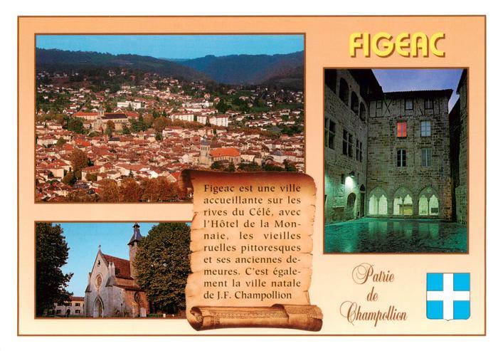 Figeac Vue generale Eglise de Carmes Place des Ecritures